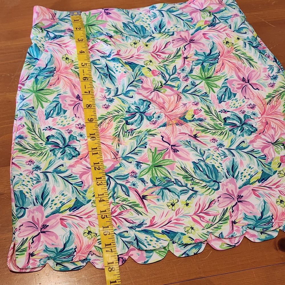 Stella Parker Sport Skort Womens Small Pink Green Floral Scalloped Pockets Golf - Picture 5 of 7